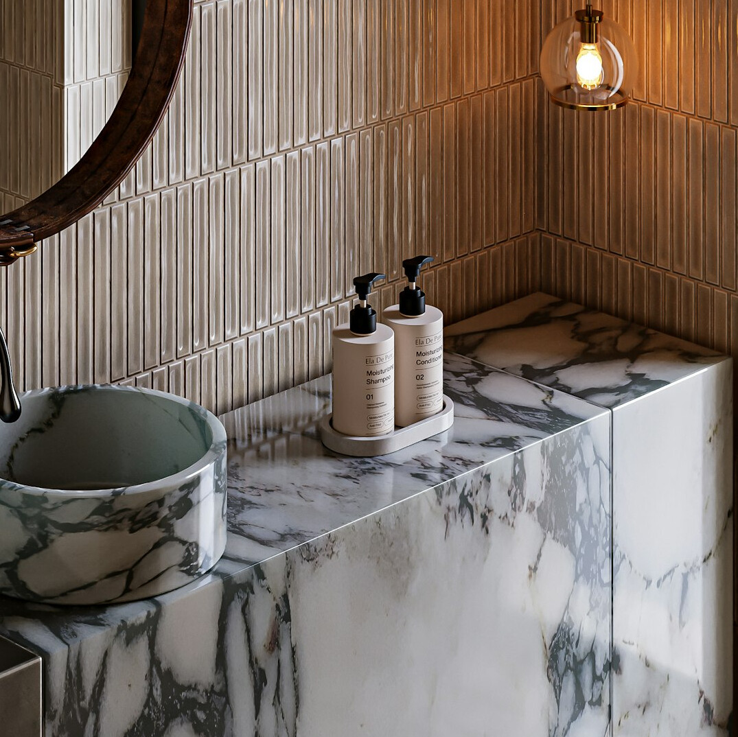 luxury bathroom with marble